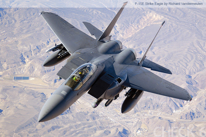 F-15 Strike Eagle In-Flight Re-Fueling by Richard VanderMeulen