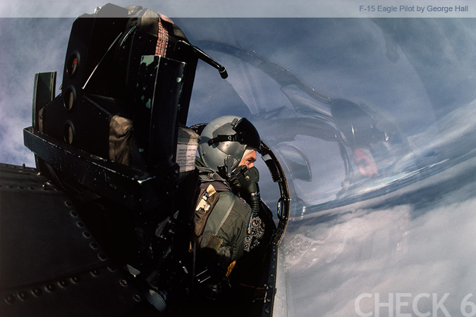 F-15 Eagle Pilot in Flight - by George Hall